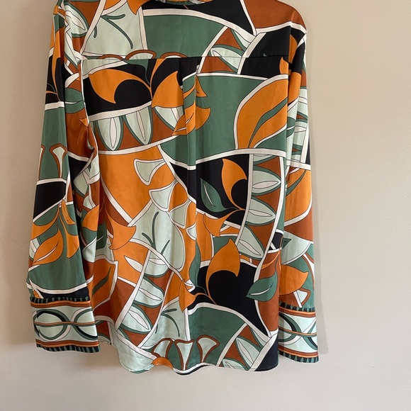 Maison D’Amelie Paris US XL Long Sleeve Blouse Shirt Top Button Up Lightweight - Picture 5 of 7